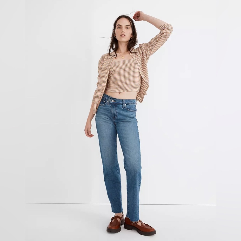 Madewell The Perfect Vintage Straight Jean in Edgerton Wash: Cross-Tab Edition